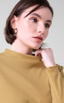 Womens High Neck Ribbed Top