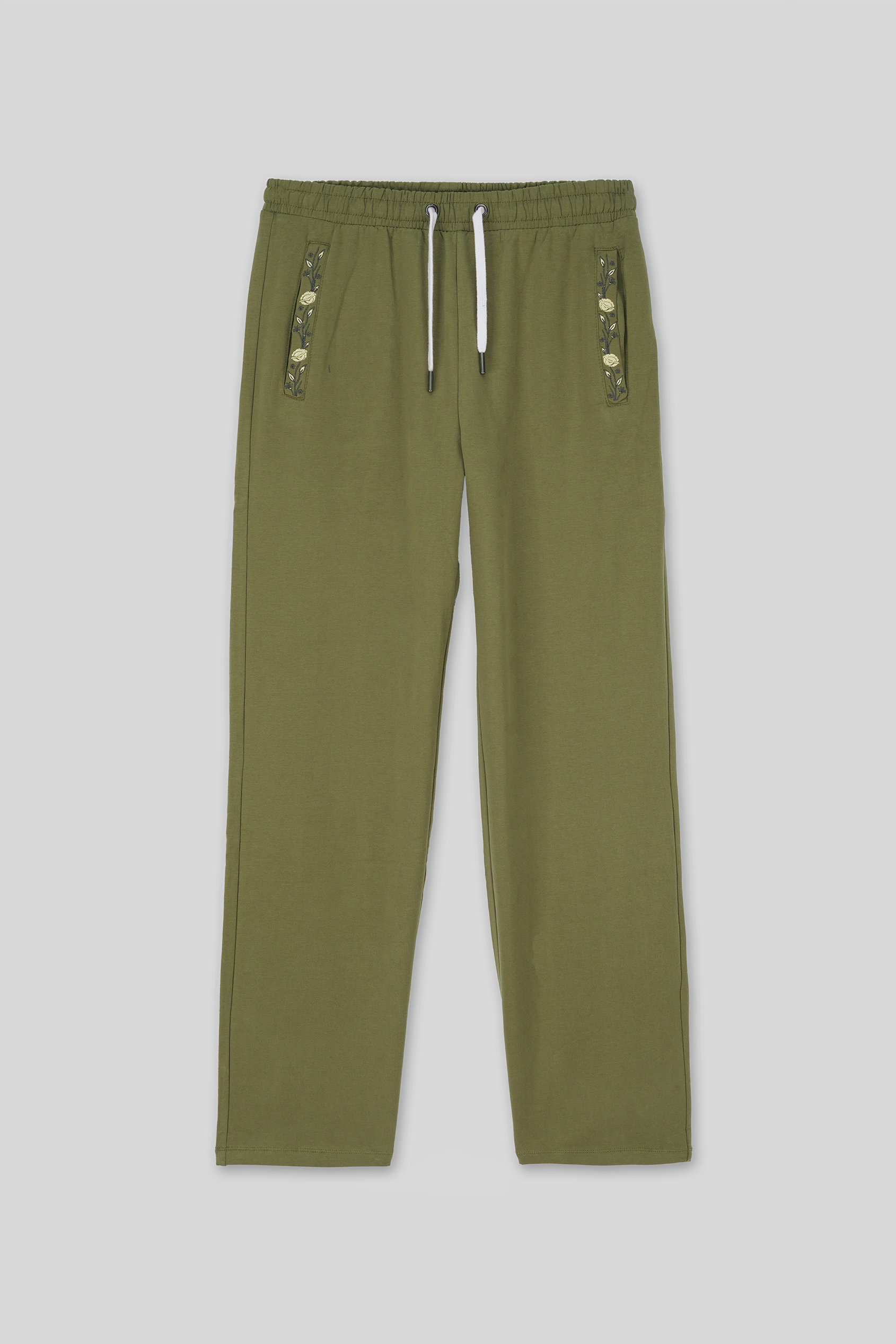 Stretchy Embroidery Design Details Trousers