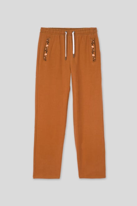 Stretchy Embroidery Design Details Trousers
