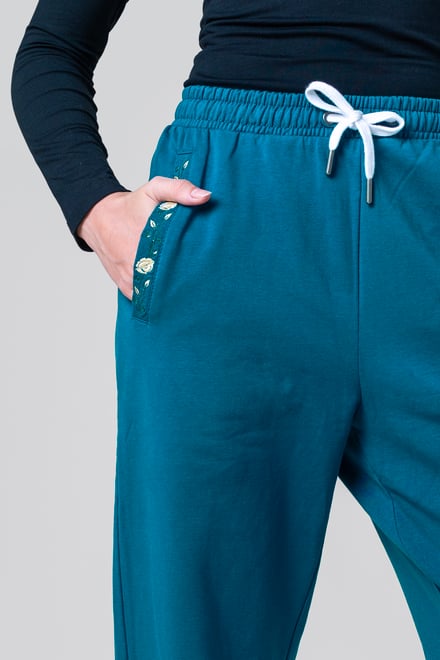 Stretchy Embroidery Design Details Trousers