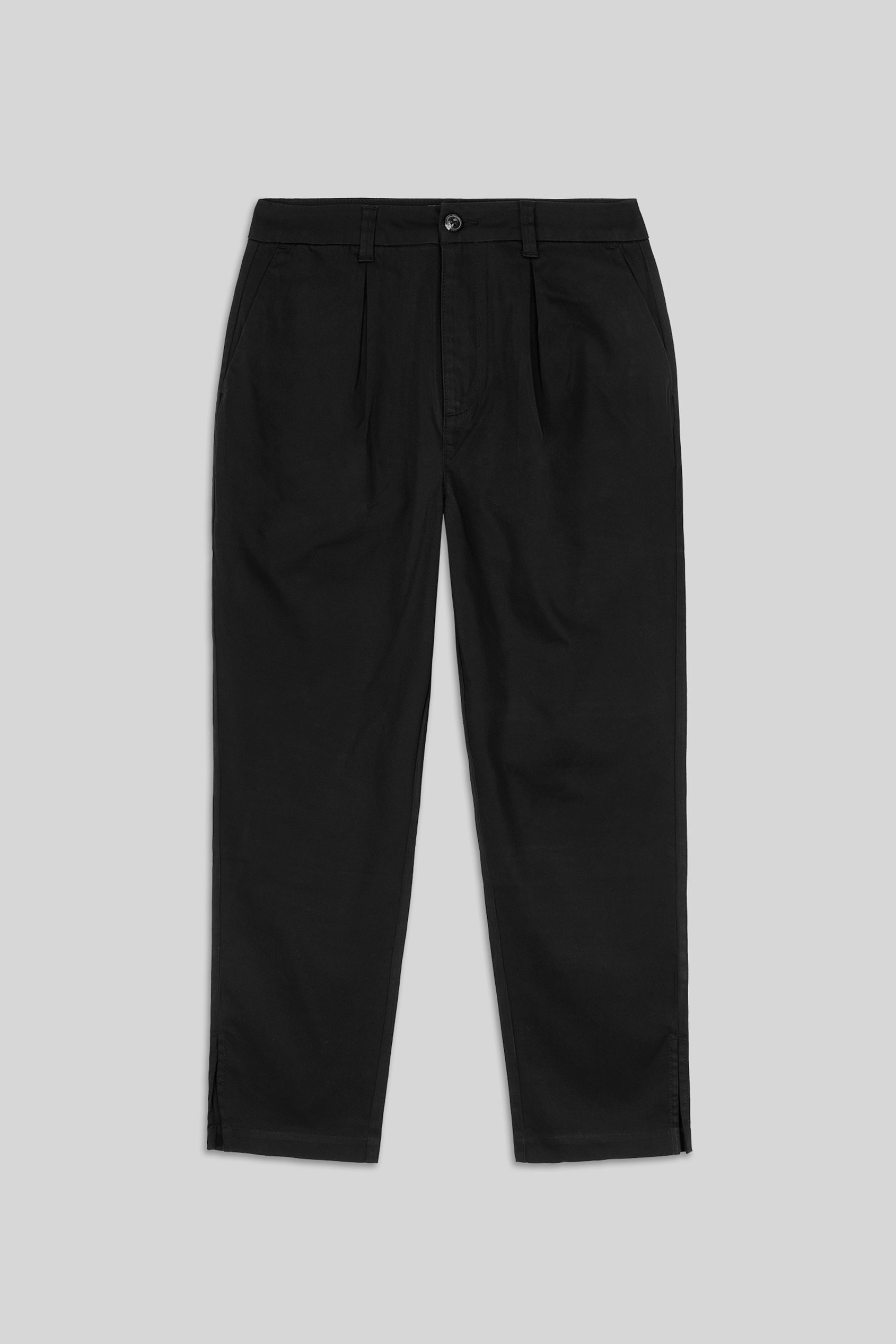 Enorsia Women's Black Pleated Cropped Trouser - Uk 12