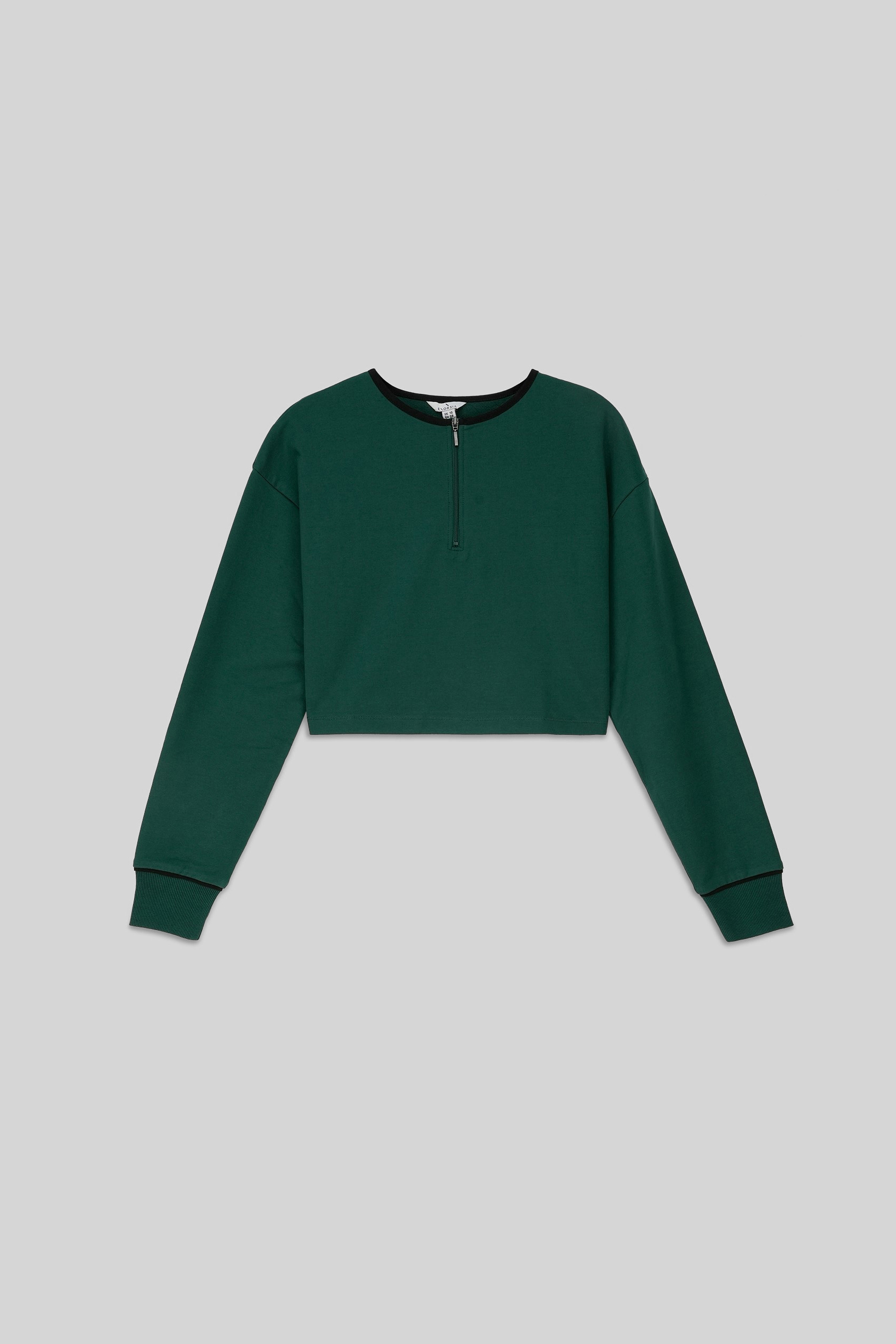 Womens Drop Shoulder Zip Through Top