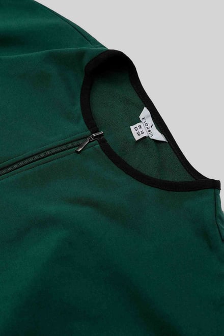 Womens Drop Shoulder Zip Through Top