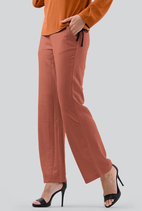 Womens Orange Straight Leg Trousers