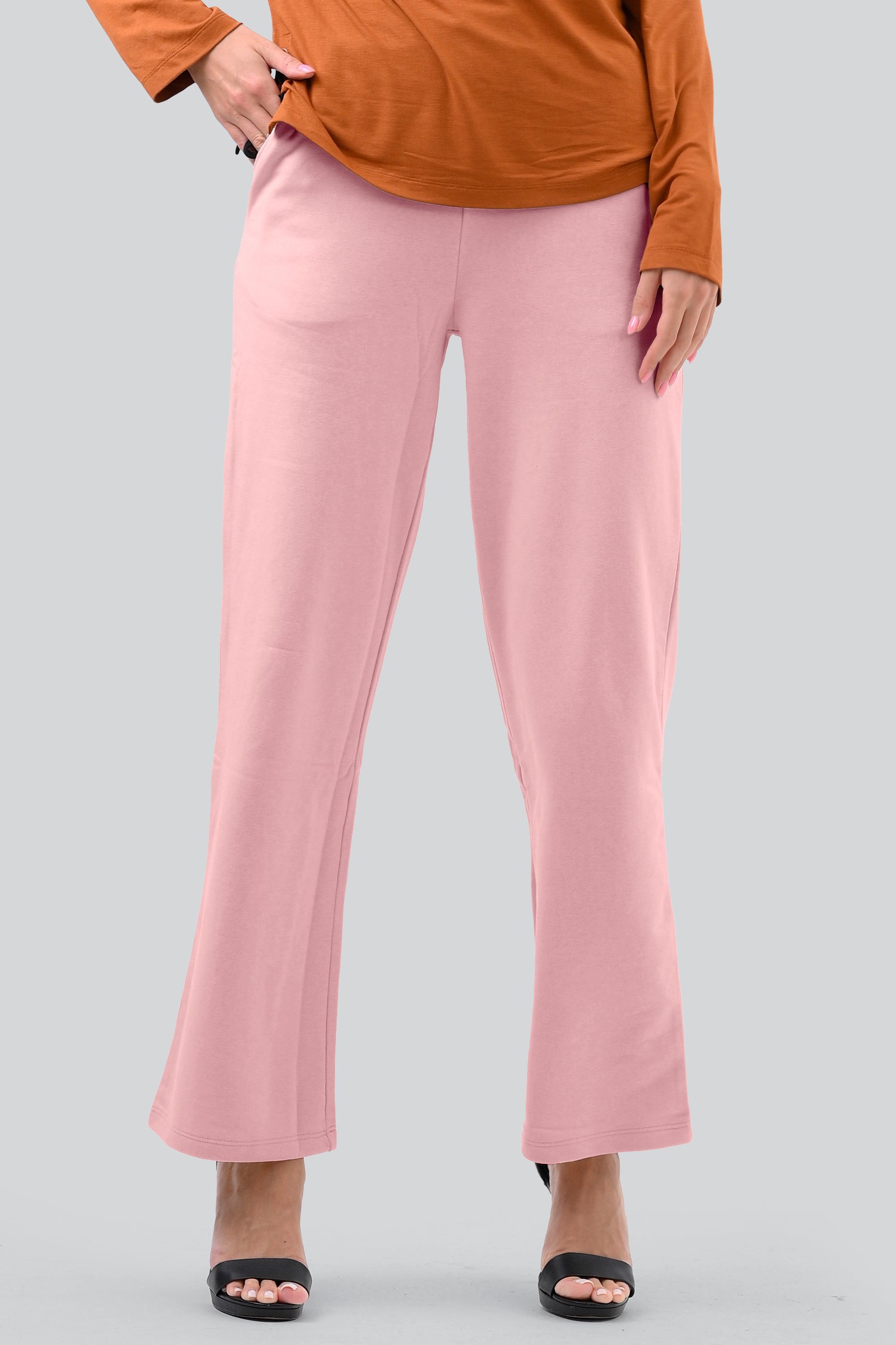 Enorsia Women's Pink Straight Leg Trousers - Uk 8