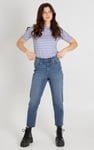 Stripe Jersey Button Back T-Shirt Top