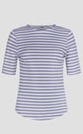 Stripe Jersey Button Back T-Shirt Top