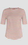 Stripe Jersey Button Back T-Shirt Top