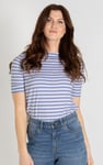 Stripe Jersey Button Back T-Shirt Top