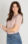 Stripe Jersey Button Back T-Shirt Top