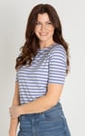 Stripe Jersey Button Back T-Shirt Top