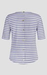 Stripe Jersey Button Back T-Shirt Top
