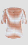 Stripe Jersey Button Back T-Shirt Top
