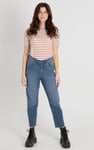 Stripe Jersey Button Back T-Shirt Top