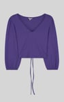 Womens Ruched Long Sleeve Crop Top