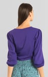 Womens Ruched Long Sleeve Crop Top