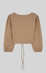 Womens Ruched Long Sleeve Crop Top
