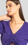 Womens Ruched Long Sleeve Crop Top