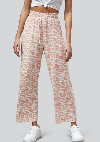 Zebra Print Straight leg Trousers