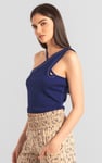 Solid ​Knitted Asymmetrical Tank Top