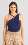 Solid ​Knitted Asymmetrical Tank Top