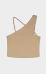 Solid ​Knitted Asymmetrical Tank Top