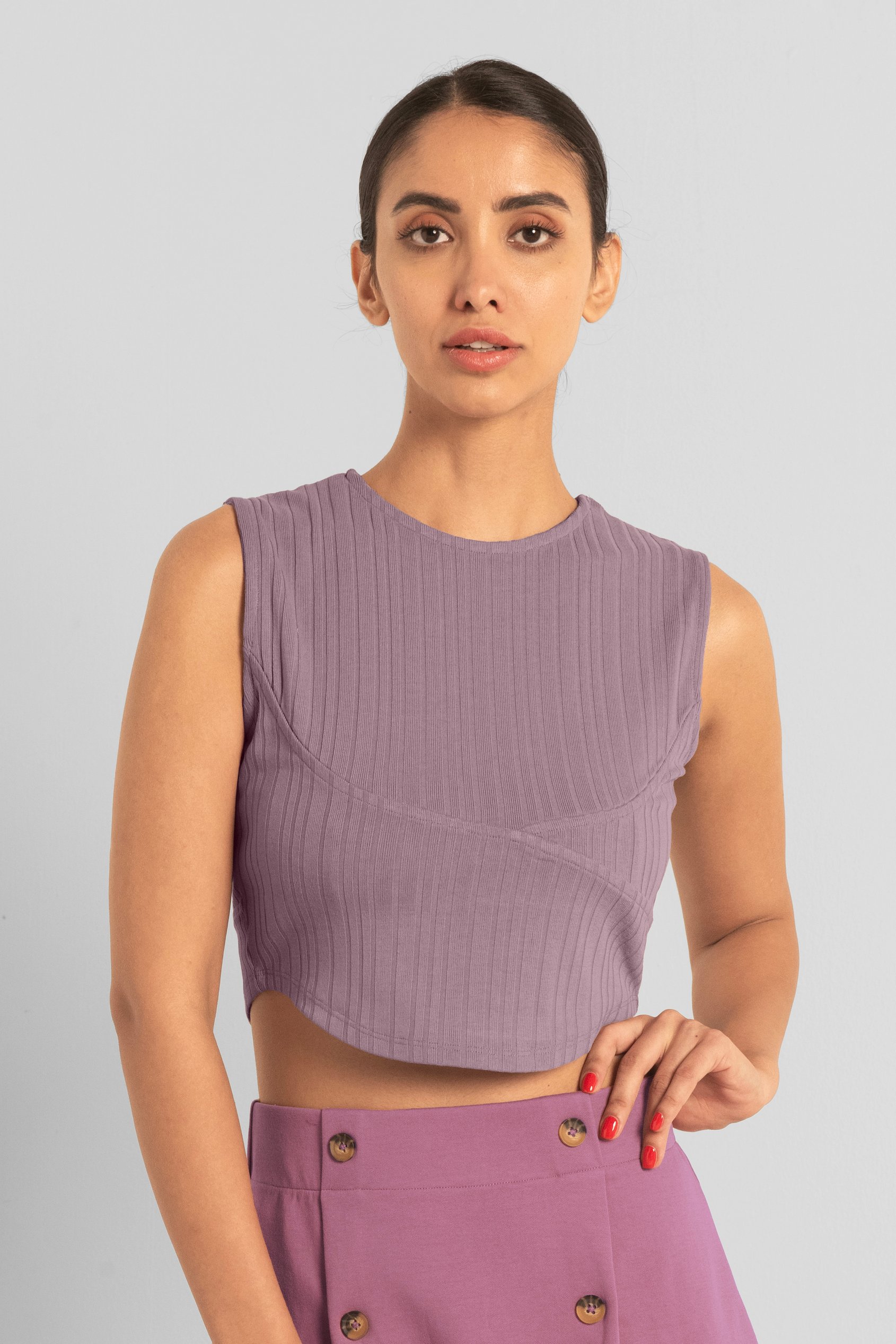 Enorsia Women's Purple ’S Crew Neck Crop Top | - Uk 14