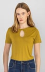 Key Hole Detail Short Sleeve Viscose Top