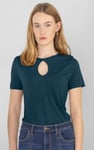 Key Hole Detail Short Sleeve Viscose Top