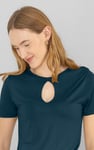 Key Hole Detail Short Sleeve Viscose Top