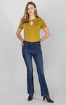 Key Hole Detail Short Sleeve Viscose Top
