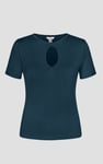 Key Hole Detail Short Sleeve Viscose Top