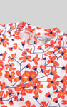Floral Printed Smocked Hem Frill Top