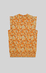 Floral Printed Smocked Hem Frill Top