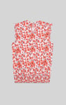 Floral Printed Smocked Hem Frill Top