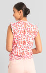 Floral Printed Smocked Hem Frill Top