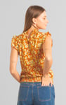 Floral Printed Smocked Hem Frill Top