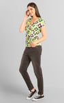 Womens Floral Print Wrap Ruffle Sleeve Top