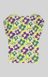 Womens Floral Print Wrap Ruffle Sleeve Top