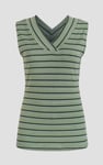 Silver Metallic V-Neck V Back Tops