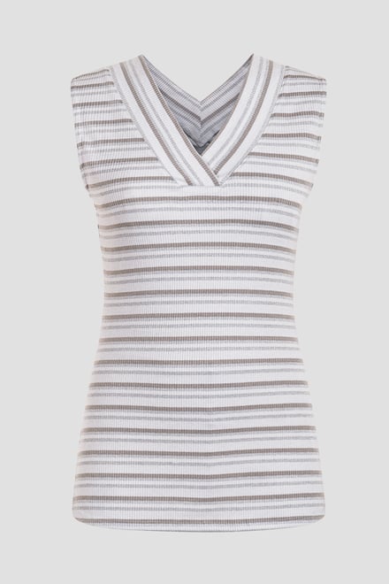 Silver Metallic V-Neck V Back Tops