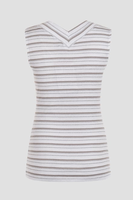 Silver Metallic V-Neck V Back Tops