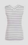 Silver Metallic V-Neck V Back Tops