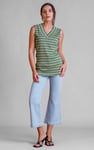 Silver Metallic V-Neck V Back Tops