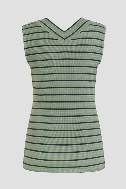 Silver Metallic V-Neck V Back Tops