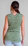 Silver Metallic V-Neck V Back Tops