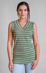 Silver Metallic V-Neck V Back Tops