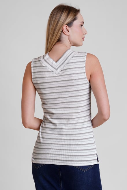 Silver Metallic V-Neck V Back Tops