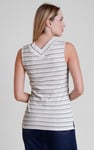 Silver Metallic V-Neck V Back Tops