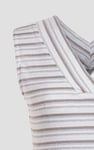 Silver Metallic V-Neck V Back Tops
